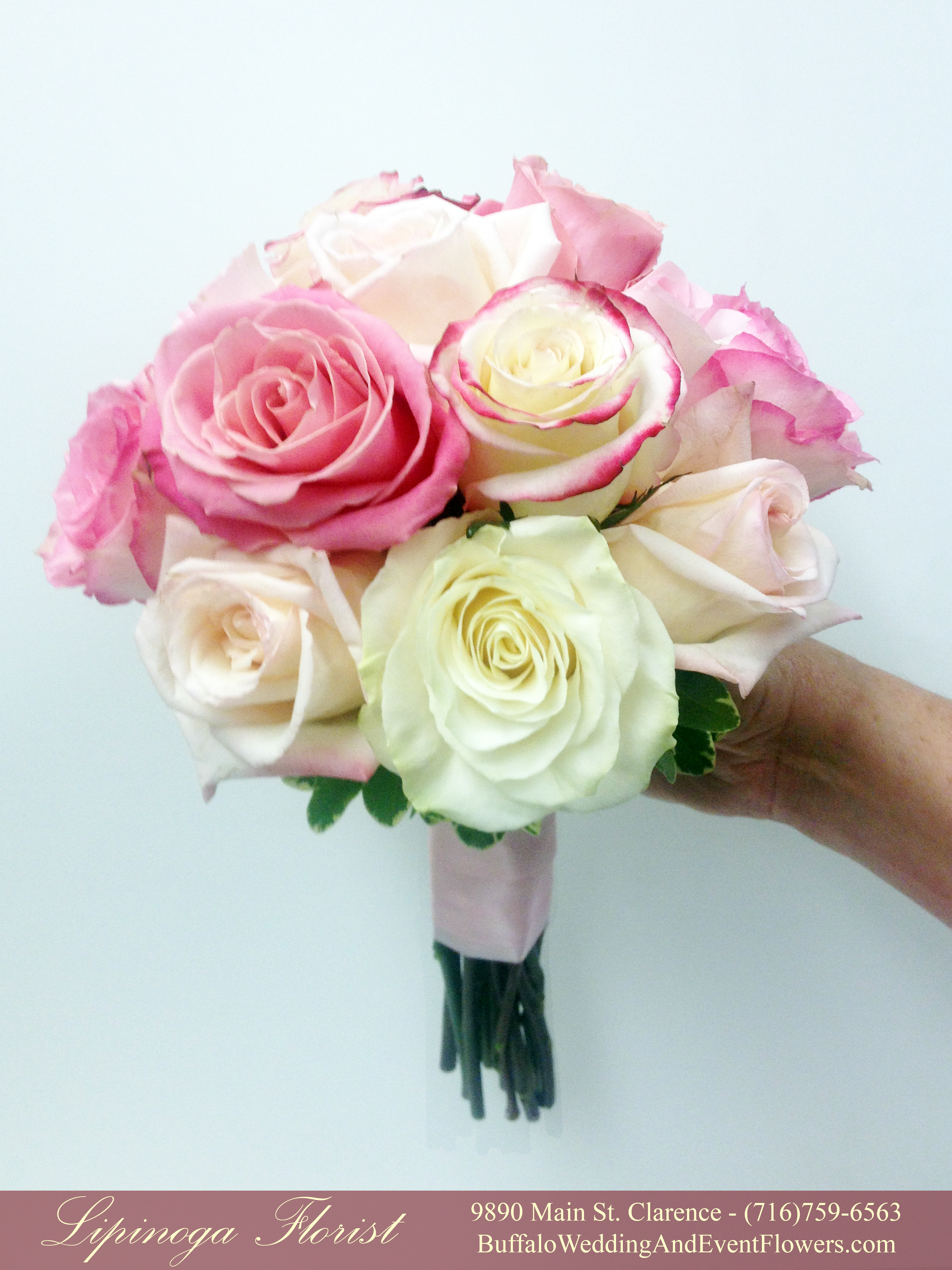 Dark Pink And White Roses